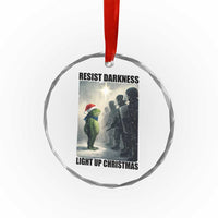 Frogs Resist Christmas Crystal Glass Ornament Funny Portland Protest ICE Activist Meme TS14