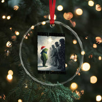 Frogs Resist Christmas Crystal Glass Ornament Funny Portland Protest ICE Activist Meme TS14