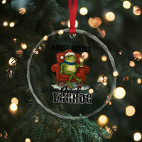 Frogs Resist Christmas Crystal Glass Ornament Portland Frog Activist America Political 2025 TS14