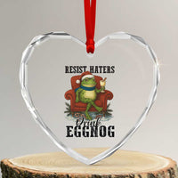 Frogs Resist Christmas Heart Crystal Glass Ornament Portland Frog Activist America Political 2025 - Wonder Print Shop