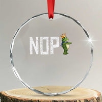 Frogs Resist Crystal Glass Ornament No Kings In America Political 2025 TS14