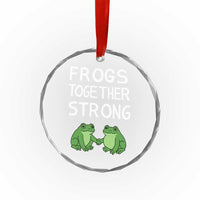 Frogs Together Strong Crystal Glass Ornament Free Portland Oregon Unity Meme TS02