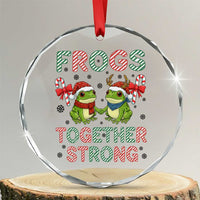 Frogs Together Strong Crystal Glass Ornament Funny Portland Christmas Resist Gift - Wonder Print Shop