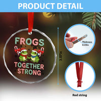 Frogs Together Strong Crystal Glass Ornament Funny Portland Christmas Resist Gift - Wonder Print Shop