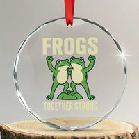 Frogs Together Strong Crystal Glass Ornament Portland Frog Protest United We Ribbit TS02
