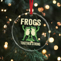 Frogs Together Strong Crystal Glass Ornament Portland Frog Protest United We Ribbit - Wonder Print Shop