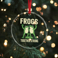 Frogs Together Strong Crystal Glass Ornament Portland Frog Protest United We Ribbit TS02