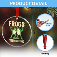 Frogs Together Strong Crystal Glass Ornament Portland Frog Protest United We Ribbit - Wonder Print Shop