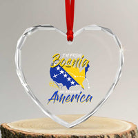 From Bosnia and Already in America Heart Crystal Glass Ornament Bosnian Soccer Fan Travel Bosnia Herzegovina Pride