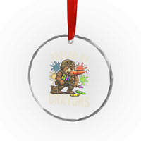 Fueled by Crayons Bulldog Soldier Crystal Glass Ornament Funny Combat Veteran Crayon Launcher - Wonder Print Shop