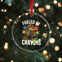 Fueled by Crayons Bulldog Soldier Crystal Glass Ornament Funny Combat Veteran Crayon Launcher - Wonder Print Shop