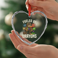 Fueled by Crayons Bulldog Soldier Heart Crystal Glass Ornament Funny Combat Veteran Crayon Launcher - Wonder Print Shop