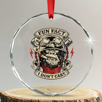 Fun Fact I Dont Care Crystal Glass Ornament Funny Smoking Gorilla Sarcastic TS11
