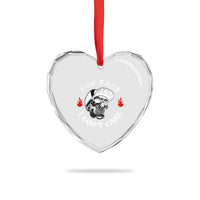 Fun Fact I Don’t Care Skull Heart Crystal Glass Ornament Edgy Sarcastic Attitude - Wonder Print Shop