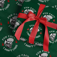 Fun Fact I Don’t Care Skull Wrapping Paper Roll Edgy Sarcastic Attitude - Wonder Print Shop