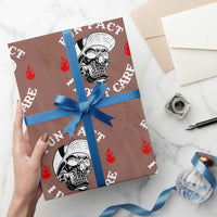 Fun Fact I Don’t Care Skull Wrapping Paper Roll Edgy Sarcastic Attitude - Wonder Print Shop