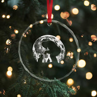Fun Hand Boop Nose Bigfoot Cat Crystal Glass Ornament Sasquatch Full Moon