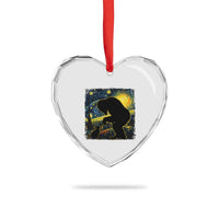 Fun Hand Boop Nose Bigfoot Cat Heart Crystal Glass Ornament Sasquatch Starry Night Van Gogh