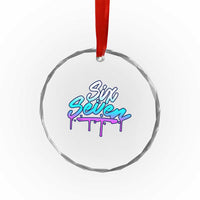 Fun Six Seven Crystal Glass Ornament Funny 6 7 Meme Gen Alpha Slang Streetwear Gradient TS10