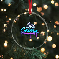 Fun Six Seven Crystal Glass Ornament Funny 6 7 Meme Gen Alpha Slang Streetwear Gradient TS10