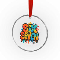 Fun Six Seven Graffiti Crystal Glass Ornament Funny 67 Meme Gen Alpha Slang Streetwear Hip Hop - Wonder Print Shop