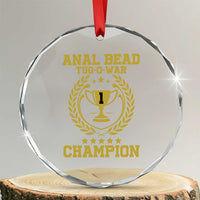 Funny #1 Anal Bead Tug O War Champion Crystal Glass Ornament Adult Humor Cringe TS11