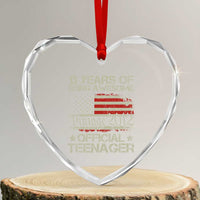 Funny 13th Birthday Heart Crystal Glass Ornament Vintage 2012 Official Teenager 13 Years Of Being Awesome USA Flag - Wonder Print Shop