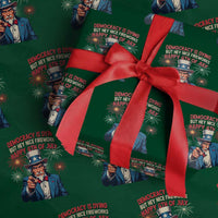 Funny 4th of July Democracy Is Dying Wrapping Paper Roll But Hey Nice Fireworks Satirical Uncle Sam - Wonder Print Shop