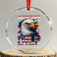 Funny 4th Of July DILF Damn I Love Freedom Crystal Glass Ornament Vintage Bald Eagle 4th Of July - Wonder Print Shop
