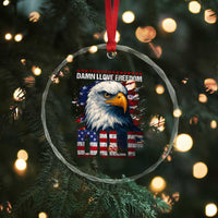 Funny 4th Of July DILF Damn I Love Freedom Crystal Glass Ornament Vintage Bald Eagle 4th Of July - Wonder Print Shop