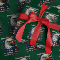 Funny 4th Of July DILF Damn I Love Freedom Wrapping Paper Roll Vintage Bald Eagle 4th Of July - Wonder Print Shop