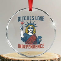 Funny 4th of July Statue of Liberty Cocktail Crystal Glass Ornament Retro Bitches Love Independence TS02