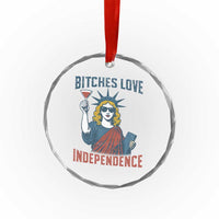 Funny 4th of July Statue of Liberty Cocktail Crystal Glass Ornament Retro Bitches Love Independence TS02