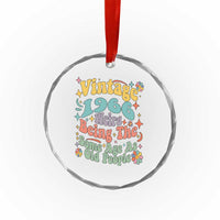 Funny 60th Birthday Crystal Glass Ornament Retro Groovy 1966 Weird Being The Same Age As Old People