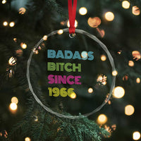 Funny 60th Birthday Crystal Glass Ornament Retro Vintage Badass Bih Since 1966