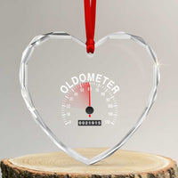 Funny 60th Birthday Heart Crystal Glass Ornament Oldometer Odometer 60 Year Old Joke