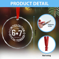 Funny 67 13th Birthday Crystal Glass Ornament Est 2013 Limited Edition Official Teenager