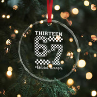 Funny 67 13th Birthday Crystal Glass Ornament Thirteen Official Teenager Six Seven Meme Groovy Checkered - Wonder Print Shop