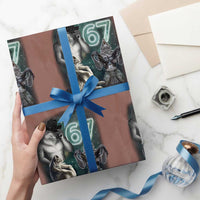 Funny 67 Alpha Wolf Wrapping Paper Roll Cringe Werewolf Howling Six Seven Meme - Wonder Print Shop