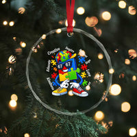 Funny 67 Autism Awareness Crystal Glass Ornament Six Seven Puzzle Meme Creative Brilliant Hope Love Kindness