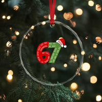 Funny 67 Christmas Crystal Glass Ornament Rizz Aura Farming Bussin Six Seven Meme Gen Alpha - Wonder Print Shop