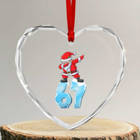 Funny 67 Christmas Heart Crystal Glass Ornament Six Seven Dabbing Santa Meme Gen Alpha Slang - Wonder Print Shop