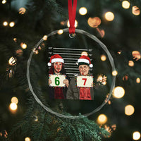 Funny 67 Christmas Movie Crystal Glass Ornament Six Seven Wet Bandits Home Xmas Alone - Wonder Print Shop