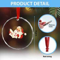 Funny 67 Christmas Santa Crystal Glass Ornament Naughty List Kids Who Say Six Seven Meme - Wonder Print Shop