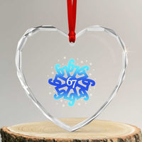 Funny 67 Christmas Snowflake Heart Crystal Glass Ornament Six Seven Meme Xmas - Wonder Print Shop