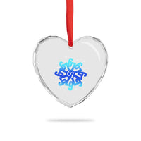 Funny 67 Christmas Snowflake Heart Crystal Glass Ornament Six Seven Meme Xmas - Wonder Print Shop