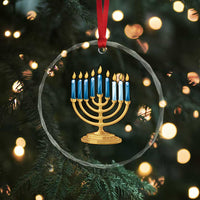 Funny 67 Hanukkah Crystal Glass Ornament Chanukah Menorah Sixth Seventh Night - Wonder Print Shop