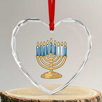 Funny 67 Hanukkah Heart Crystal Glass Ornament Chanukah Menorah Sixth Seventh Night - Wonder Print Shop