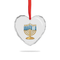 Funny 67 Hanukkah Heart Crystal Glass Ornament Chanukah Menorah Sixth Seventh Night - Wonder Print Shop