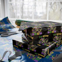 Funny 67 Mardi Gras Wrapping Paper Roll Six Seven Bruh Dabbing Jester